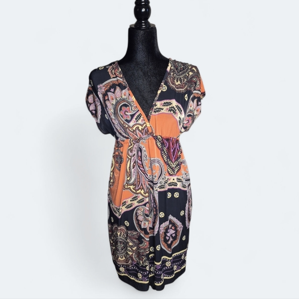 Christinalove Women's Paisley Motif Print Boho Dress. Size Small.